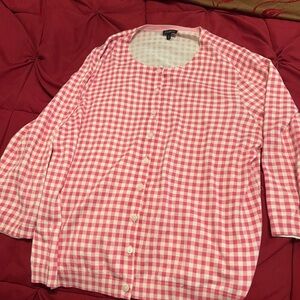 Talbots lightweight sweater checkered pattern